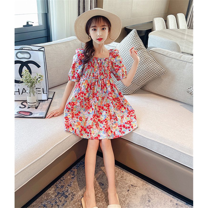 子供服 ワンピース 160 韓国子ども服 キッズ 女の子 夏服 半袖ワンピース 花柄 子供ドレス