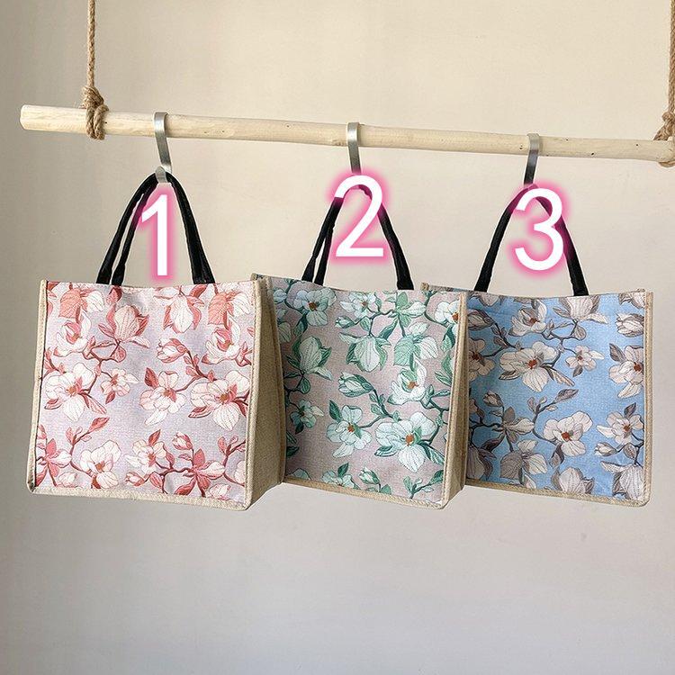 【バッグ】・レディース・気質・花柄バッグ・帆布バッグ・斜め掛けバック・3色