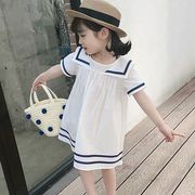 子供服 ワンピース キッズ 女の子 夏 半袖ワンピース 折り襟 フレア 韓国子ども服 子供ドレス
