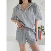 2023夏INS新作★カジュアル シンプル 韓国風  気質 デザイン性抜群   気質 ブラウス＋短パン セット