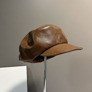 帽子　キャスケット　韓国ファッション　レディース　デザイン　秋冬　PU