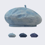 帽子　ベレー帽　デニム　韓国ファッション　レディース　デザイン　秋冬　全3色