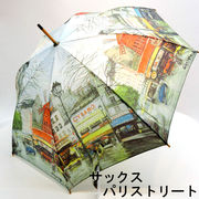 【雨傘】【長傘】世界の名画シリーズ木製中棒ジャンプ傘・ジョルジュB/パリストリート