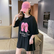 【予約220092】大きいサイズ春夏新作 韓国 レディース ファッション  Tシャツ ワンピースLL-4L