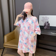 【予約220419】大きいサイズ春夏新作 韓国 レディース ファッション  Tシャツ ワンピースLL-4L