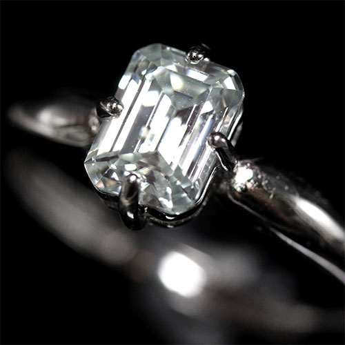 1ct モアサナイト スクエア sv925 リング 指輪 moissanite 株式会社 ...