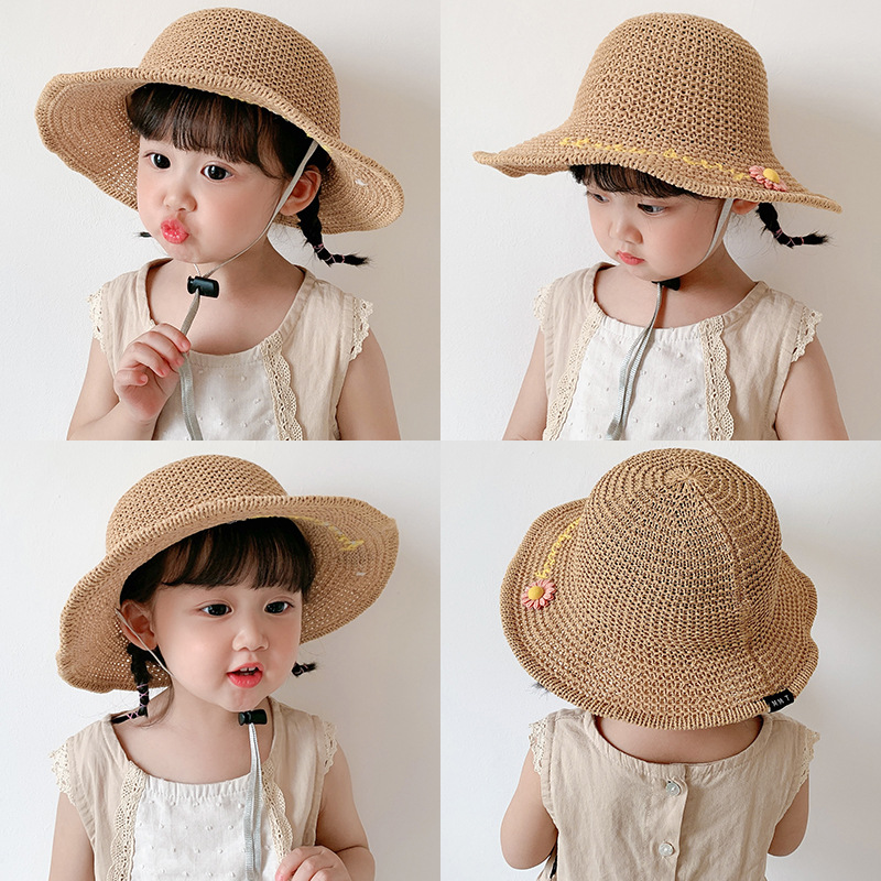 子供用帽子・麦わら帽子・アウトドア・日焼け止め・ファッション帽・夏の日系