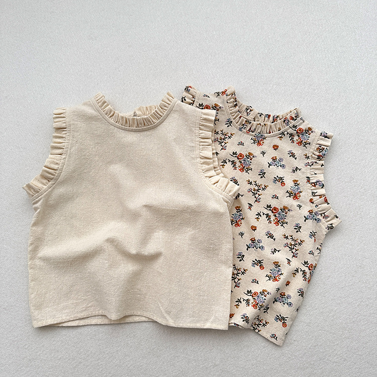 2023夏　韓国風子供服　ベスト　ベビー服　ｔシャツ　赤ちゃん　キッズ服　可愛い　花柄