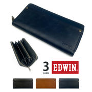 【全3色】 EDWIN エドウイン リベットデザイン ラウンドファスナー ロングウォレット 長財布