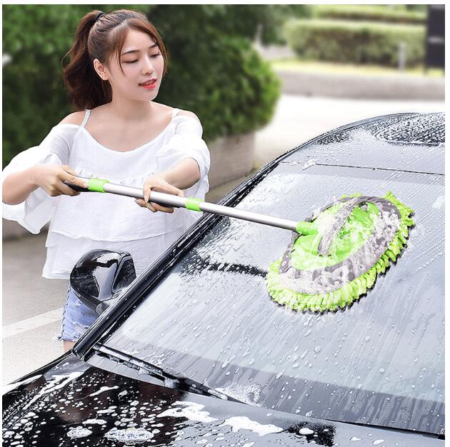 洗車モップ 洗車ブラシ やわらかい 伸縮 ロング ホイール 傷つかない ボディ 洗車用品 洗車
