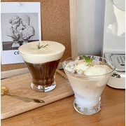INS超人気 韓国風 シンプル グラス コーヒーカップ 撮影装具 フルーツティーカップ  アイスクリームカップ