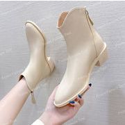 秋冬新作　マーティンブーツ 太いヒール シューズ 定番 デイリールック ショートブーツ  ブーティー 快適