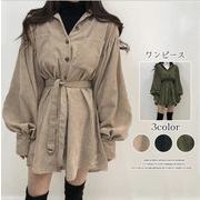 秋冬新作　ワンピース 　 レディース ワンピース トップス  無地 通勤通学