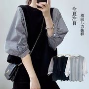 レディースTシャツ  トップ　ブラウス　クルーネックトップTシャツ　夏