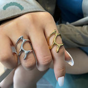 指輪 リング ファッション 幾何型 アクセサリー ファション 男女兼用 調節可能 2色展開