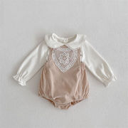 ファッション祭り特価中  韓国ファッション ロンパース 赤ちゃん服 サロペット 2点セット ベースシャツ