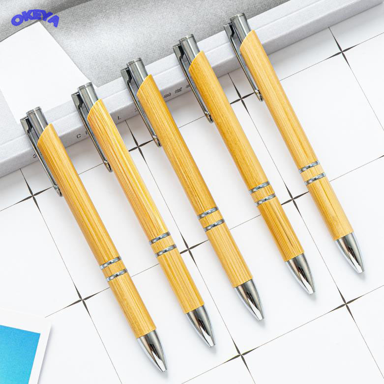 格納式ボールペン 竹ペン ブラックインク 1mm 持続可能なペン オフィス用品 竹ボールペン