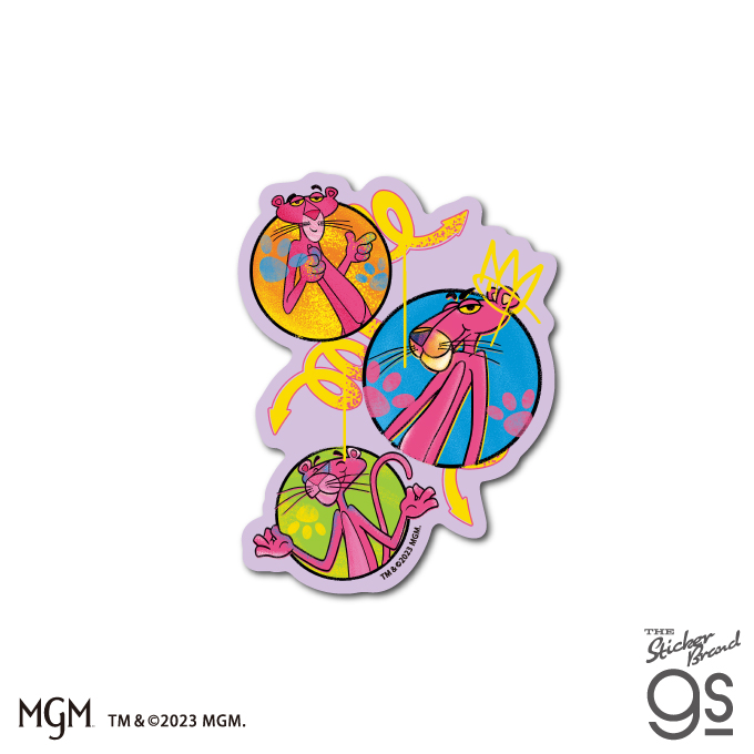 ピンクパンサー 60周年記念ステッカー サークル アニメ シリーズ おしゃれ Pink Panther PKP60-004