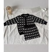 2025 冬新作 韓国風  子供服   ベビー服  トップス   ニット  カーディガン+スカート 2点セット