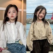 2026 新作 韓国風  子供服   ベビー服  トップス   シャツ 男女兼用  長袖  ブラウス 2色