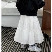 韓国風子供服    キッズ服    スカート    ins    レース    刺繍スカート