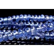AAAA☆群青色の結晶 タンザナイト　1-3x3mm　ボタン １連（約３８ｃｍ） _RG579
