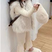 新作 韓国風 子供服  女の子   カーディガン  ベスト  チョッキ  袖なし  ふわふわ  もふもふ   4色
