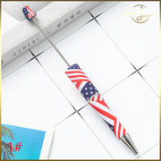 【6種】カスタムボールペン アメリカ 国旗 ビーズペン カスタムペン デコペン DIYパーツ ハンドメイド