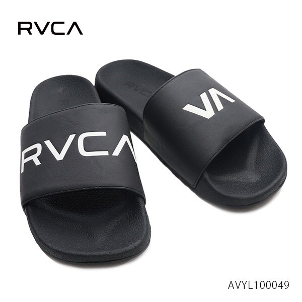 [RVCA]*SLIDE ロゴ入り サンダル Black/White 