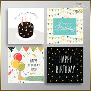 【7種】誕生日カード 正方形 女の子 ケーキ 販促カード ショップカード ギフト 包装 ラッピング用品 梱包材
