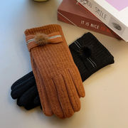 ニット手袋　レディース　韓国ファッション　デザイン　秋冬　スマホ対応　防寒