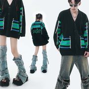 ユニセックス　メンズ　ｖネックニット　セーター　カジュアル　大きいサイズ　ストリート系