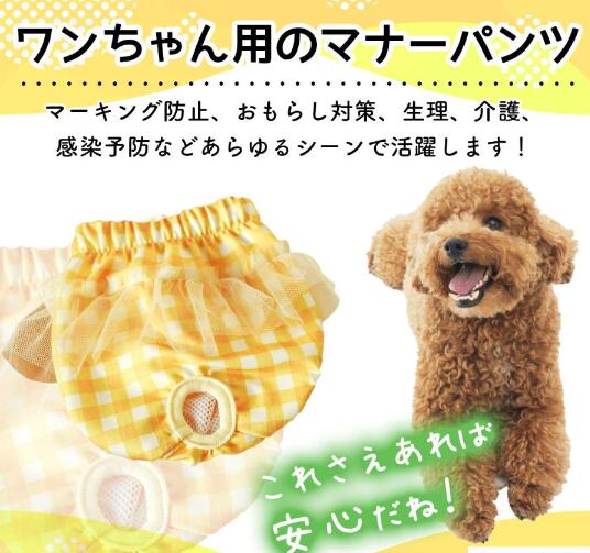 犬用 マナーパンツ 生理パンツ サニタリーパンツ チェック柄 しっぽ穴