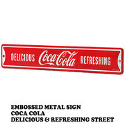 エンボス メタルサイン COCA COLA DELICIOUS & REFRESHING STREET 【コカコーラ ブリキ看板】