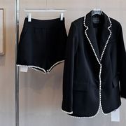 パールスーツ　パンツ　デザイン　韓国ファッション　レディース