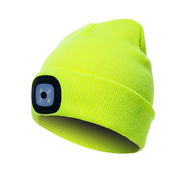 明るい帽子 登山 釣り LEDライト 明るいニットランプキャップ ライト付きLED帽子