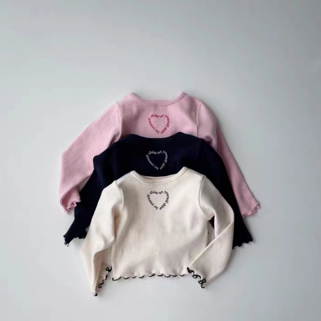 ★Girls★　子供Tシャツ　73~120　秋冬　可愛いフリルポイント　韓国キッズファッション