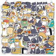 50枚 猫ステッカー かわいい漫画のステッカー 防水 装飾ステッカー 手帳素材