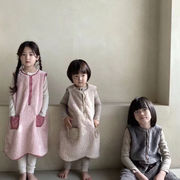 韓国子供服Ins韓国版赤ちゃん子供服ぬいぐるみ長馬甲秋冬保温ベスト在宅パジャマ