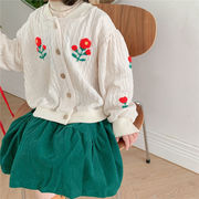 韓国子供服春の新型韓国版子供服ニットカーディガンコート保温刺繍コート綿