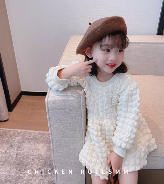韓国風子供服 ベビー服 2022春新作 可愛い 2色 ワンピース 長袖 秋冬 女の子 スカート カジュアル