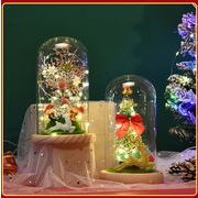クリスマス クリスマスツリー ガラスドーム ミニクリスマスツリー USB給電式 LEDライト 2色