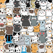 50枚 猫ステッカー かわいい漫画の猫 フレークシール  手帳 日記 アルバム 手作り シール ステッカー