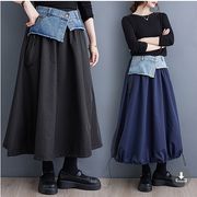 【秋冬新作】ファッションスカート♪ブルー/ブラック2色展開◆