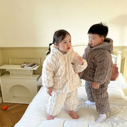 2023新作 韓国子供服 ベビー服 キッズ 男女兼用のルームウェア  セットアップ コート セーター73-140cm