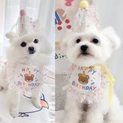 【2023秋冬新作】 ペット 帽子&スタイ 2点セット バースデーハット 可愛い 韓国風 誕生日