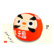 【ご紹介します！安心の日本製！クラフトマンハウスの陶磁器の縁起物】ほっこり達磨飾り・赤