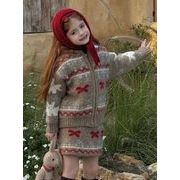 秋冬新作 韓国風子供服  ベビー服  ニット トップス  カーディガン+スカート 2点セット