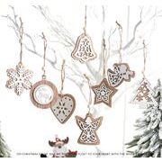 クリスマスツリー 木製チャーム クリスマス用 飾り クリスマスツリー用 Christmas 装飾品 2点セット