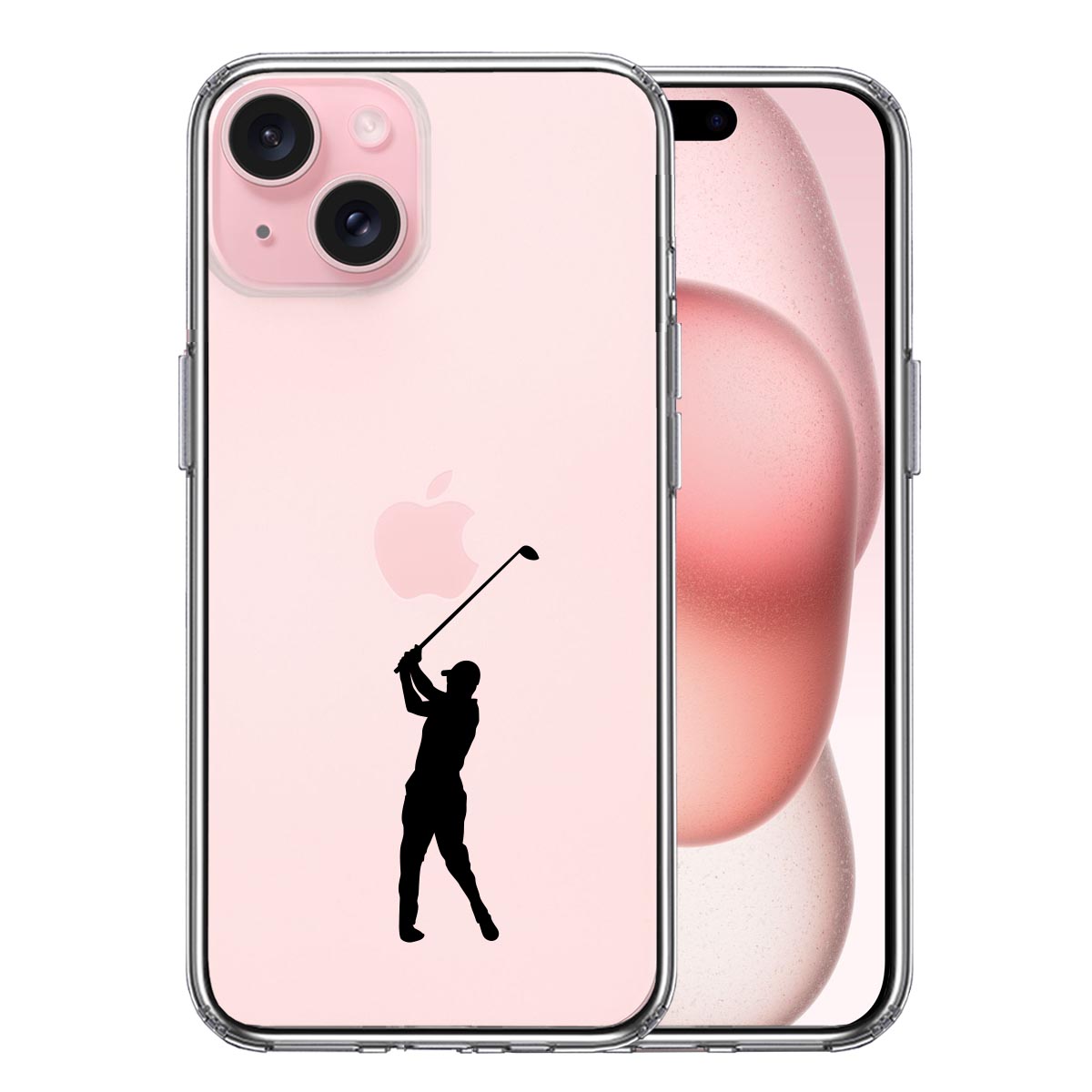 iPhone 15 Plus 側面ソフト 背面ハード ハイブリッド クリア ケース ゴルフ